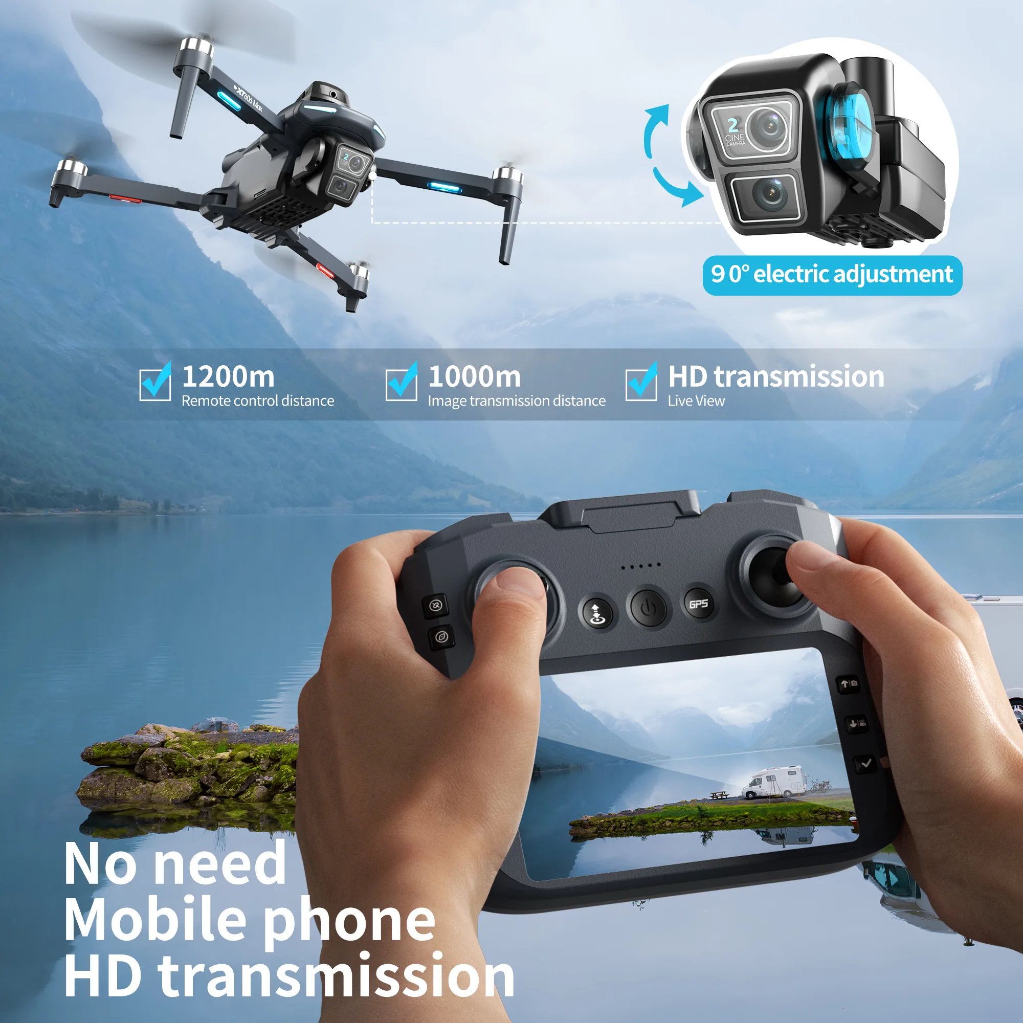 Dron GPS Original XT606 MAX 4k - Drone Gps Mount reseña y precio